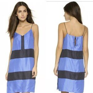 Rag & Bone Sleeveless blue and black silk Polka Dot Shift Dress-Size 4